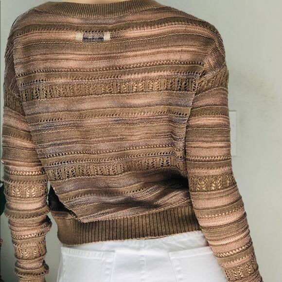 Allsaints Spitalfields Metallic Agni Lightweight Knit Pullover Sweater Size 2 - Picture 3 of 8